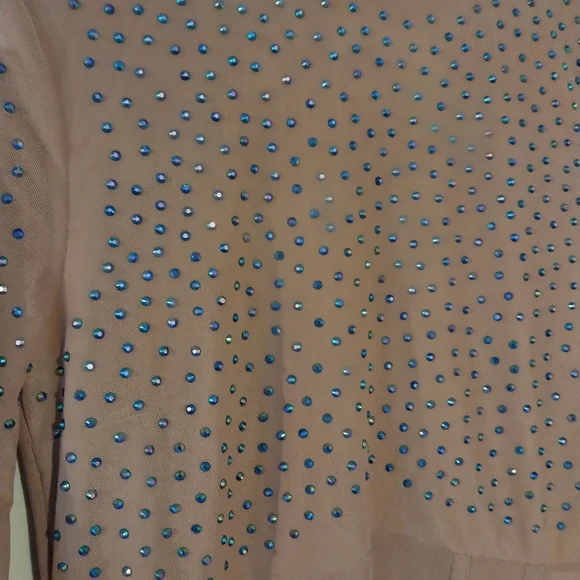 Tan/Nude Iris Bejeweled Dress - Picture 3 of 3